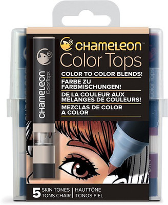 

Chameleon CT4510 Skin Tones Colour Tops Nib Sketch Pens(Set of 5, Multicolor)