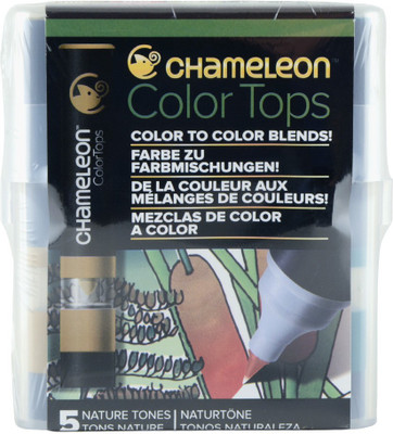 

Chameleon CT4514 Nature Tones Colour Tops Nib Sketch Pens(Set of 5, Multicolor)