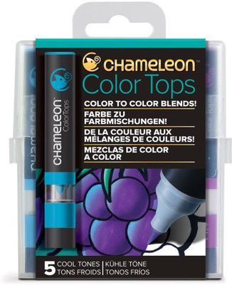 

Chameleon CT4504 Cool Tones Colour Tops Nib Sketch Pens(Set of 5, Multicolor)