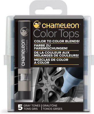

Chameleon CT4509 Gray Tones Colour Tops Nib Sketch Pens(Set of 5, Multicolor)