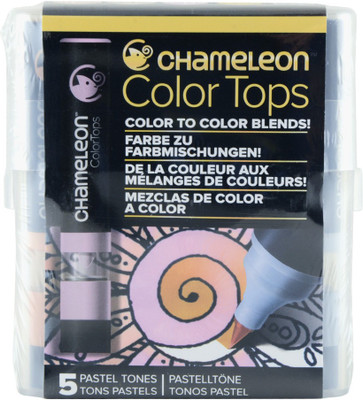 

Chameleon CT4501 Pastel Tones Colour Tops Nib Sketch Pens(Set of 5, Multicolor)