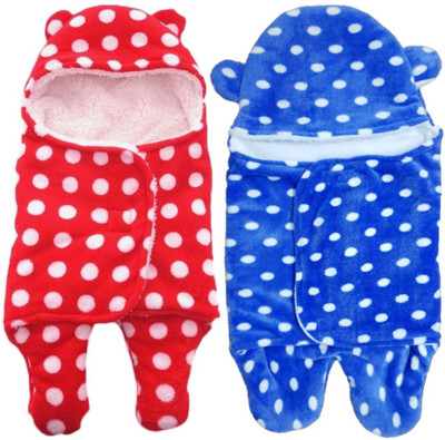 

Brandonn All season Use- Supersoft , Double Layered Premium Quality , Baby Wrapper Cum Baby carrier Bag Cum baby Blanket Pack Of 2 Sleeping Bag(Multicolor, Royal blue;red