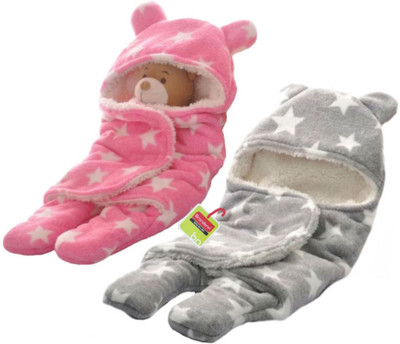 

Brandonn All season Use- Supersoft , Double Layered Premium Quality , Baby Wrapper Cum Baby carrier Bag Cum baby Blanket Sleeping Bag(Multicolor, Grey;pink