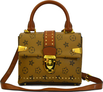 

AGINOS Girls Casual Brown Genuine Leather, PU Sling Bag