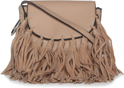 

Kazo Women Casual Beige Genuine Leather Sling Bag