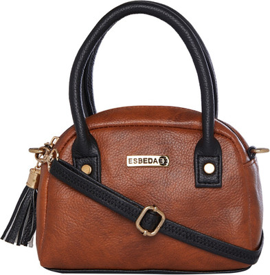 

ESBEDA Women Casual Tan, Black PU Sling Bag, Black;tan