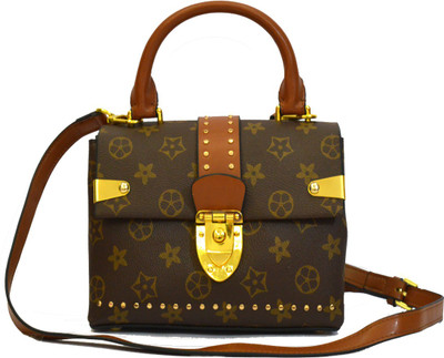 

AGINOS Girls Casual Tan Genuine Leather, PU Sling Bag