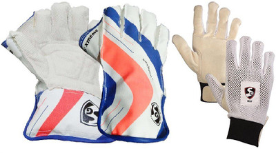 

SG Combo of two- one Pair of 'Rsd Xtreme' wicket keeping gloves and one pair of 'test' inner gloves (Color On Availability)- Wicket Keeping Gloves (M, Multicolor)