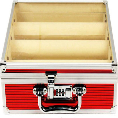 

APF COLLECTION 3 ROD BANGLE BOX ALUMINIUM BANGLE BOX Vanity Box(Red)