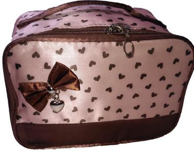 

Wonder Star Cosmetic Case cum Travel Organizer for Women Makeup, Jewellry, Travel Box Vanity Box(Pink, Brown)