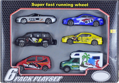 

Babysid Collections Metal Car Van Toys for Boys Girls Set of 6 Cars BSP(Multicolor)