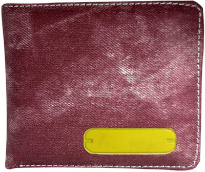 

Apki Needs Boys Maroon Artificial Leather, Canvas, Denim Wallet(3 Card Slots), Red