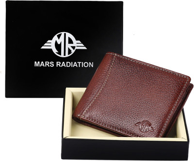 

Mars Radiation Men Brown Genuine Leather Wallet(10 Card Slots), Black