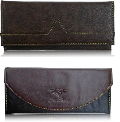 

SN LOUIS Women Casual Brown Artificial Leather Wallet(10 Card Slots)