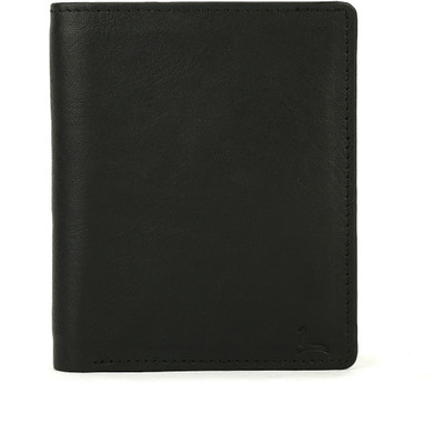 Pacific Gold Men Black Genuine Leather Wallet(5 Card Slots)