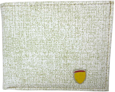 

Apki Needs Boys Tan Artificial Leather, Canvas, Denim Wallet(3 Card Slots), White