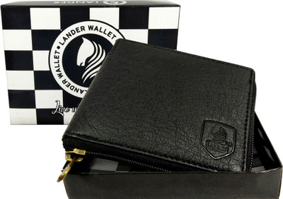

LANDER Men Formal Black Artificial Leather Wallet(4 Card Slots)