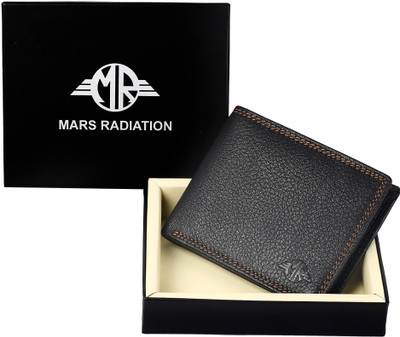 

Mars Radiation Men Black Genuine Leather Wallet(8 Card Slots)