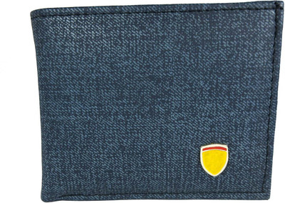 

Apki Needs Boys Tan Artificial Leather, Canvas, Denim Wallet(3 Card Slots), Blue