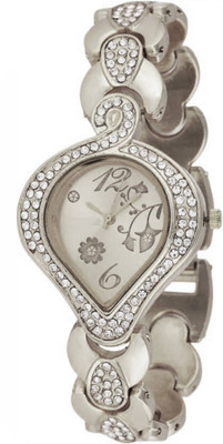 

FabSale Designer Rich Look Silver Metal Strap White Oval Dial Analog Watch - For Girls