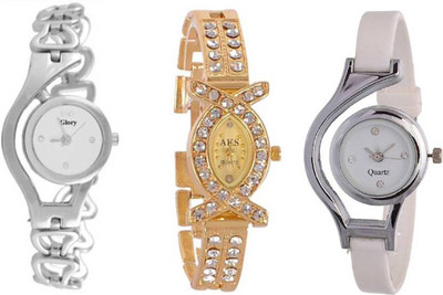 

Gopal Shopcart GLORY Silver Chain Aks Golden And PU Strap New Fresh Arrival Stylish Combo WATCHES For Woman And Girls Watch - For Girls Watch - For Girls