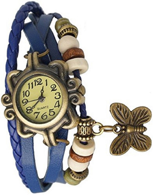 

SPINOZA 0564SP01 rakhi collation butterfly blue leather belt attractive vintage watch for women Watch Watch - For Girls