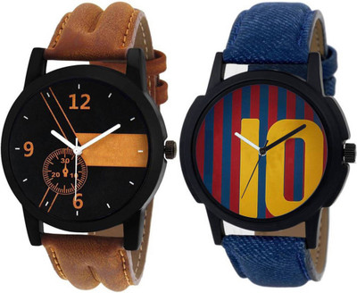 

FabSale Brown And Blue Stylish attractive Modish Combo Watch - For Men & Women