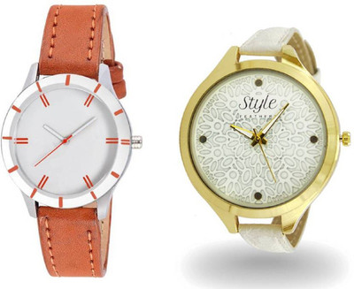 

Talgo RRWRINGWSFFLOWERWH White Analogue Dial Brown Leather Belt And White Flower Desiign in Dial White Leather Belt ( Combo Of 2 ) Watch - For Girls