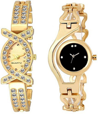 

Talgo TGAKSGDKADIGD Analog Gold & Black Dial And Gold Metal Strap (Combo of 2) Watch - For Girls