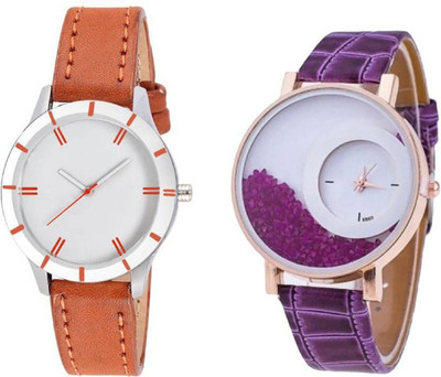 

Talgo RRWRINGWMXREPL White Analogue Dial Brown Leather Belt And White Diamond Dial Purple Leather Belt ( Combo Of 2 ) Watch - For Girls