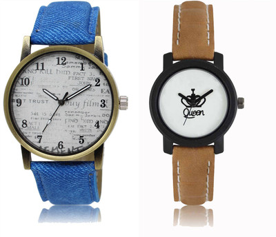

FERRIZZO Couple Watch With New Look Designer Printed Dial LR 028 _ 209 Watch - For Men & Women