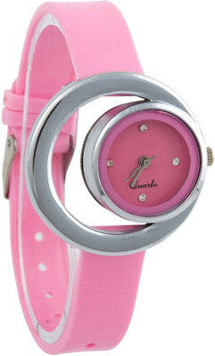 

FabSale Pink Chand Dial Pu Strap Watch For Girls Watch - For Women