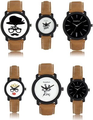 

FabSale Stylish Designer Set Of Six Combo For Boys And Girls Watch - For Couple