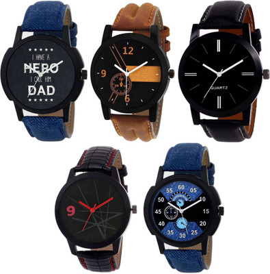 

FabSale Set Of Five Combo Watch - For Men & Women