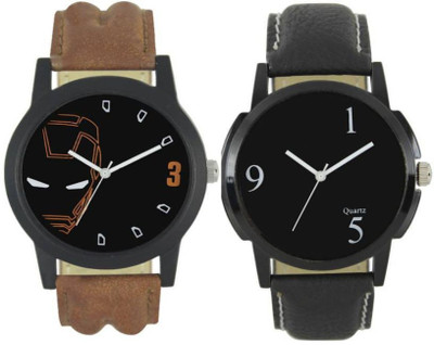 

Newman AJ Stylish Fashion Branded iron man look and simple white Leather Analog belt Watch - For Men