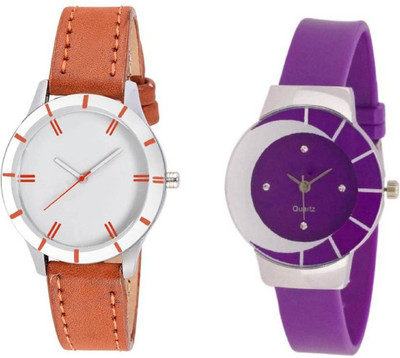 

Talgo RRWRINGW324PL White Analogue Dial Brown Leather Belt And Purple Round Dial Purple Rubber Belt ( Combo Of 2 ) Watch - For Girls