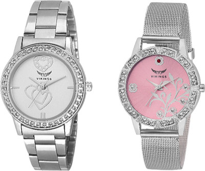 

VIKINGS COMBO VK-025023-SILVER-PINK-CHN COMBO Watch - For Girls