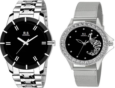 R S Original RSO-2062 DAY AND DATE BLACK WATCH FOR COUPLE Watch - For Couple