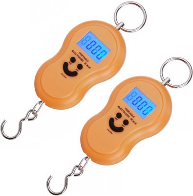 

Xhaiden Orange Digital Hanging |Pack of 2| Smiley Cylinder Luggage 50kg Weighing Scale(Orange)