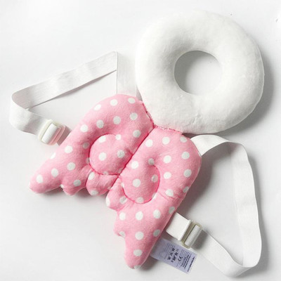 

Foara Baby Toddler Adjustable Cotton Head and Shoulder Protection Drop Resistance Cushion Pad (Prevents Head Injuries) Suitable for Age 4-18 Months(White and Baby Pink)