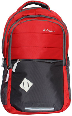 

Perfect Nylon School College Travel Hiking Camping 25 L Laptop Backpack(Black, Red)