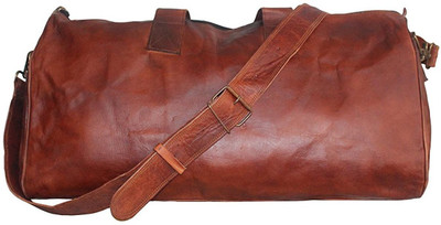 

Styloleather bags Leather Bag Leather Duffel Luggage Travel Bag Weekender(Brown, 24 inch)
