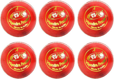 

SVR Tournament Professionals Premium Leather Cricket Leather Ball(Pack of 6, Red)