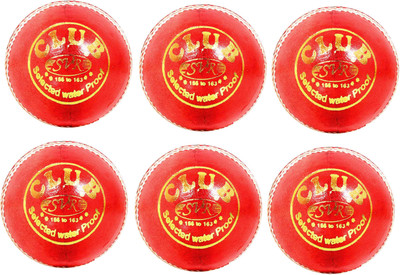 

SVR Club Training Beginners Premium Leather Cricket Leather Ball(Pack of 6, Red)