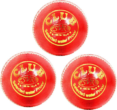 

SVR Club Training Beginners Premium Leather Cricket Leather Ball(Pack of 3, Red)
