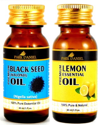 PARK DANIEL Premium Black Seed (Kalonji)Oil and Lemon essential oil combo pack of 2 bottles of 30 ml(60 ml)(60 ml)