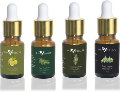 

Maverick Pure Rosemary, Thyme, Lemon & Tea Tree essential oil 4 in 1 pack with dropper(10 ml)
