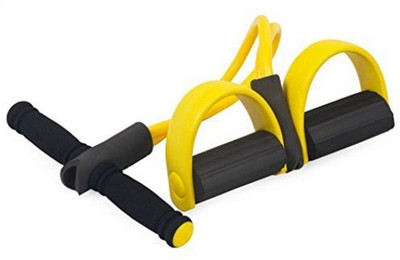 

Skyzone waist reducer soft body trimmer T-trainer resistance tube pedal exerciser body building equipment for man and women workout Ab Exerciser(Yellow)