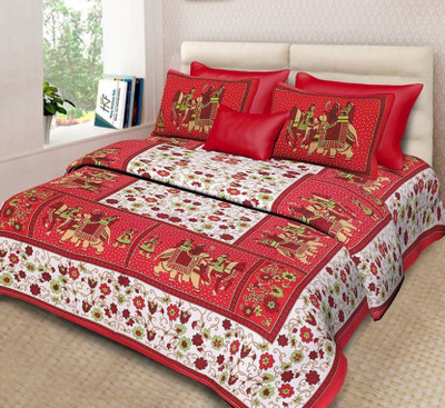

Naiwal Fashion 150 TC Cotton Double Animal Bedsheet(Pack of 3, Red)