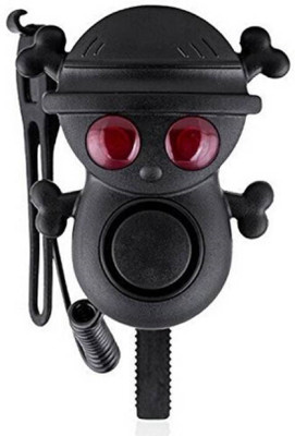 

RIDER'S CHOICE Cosmic Ultra Loud 4 Modes Skull Electric Horn Bell with 2 Warning Light ( including batteries) Bell(Black)